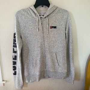 VS Pink sequin zip up sweater